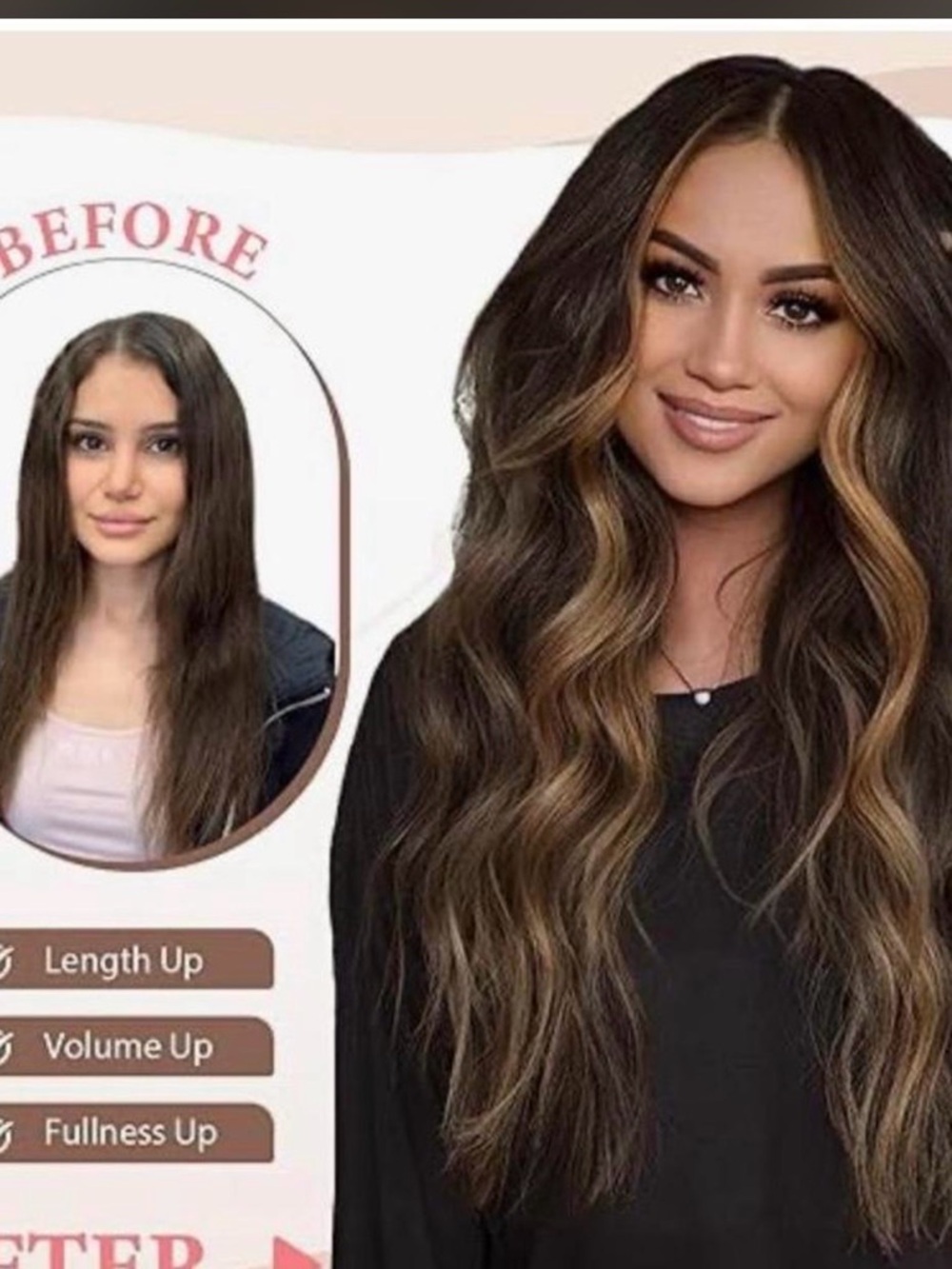 Remy Clip-In Hair Extensions - Dark Brown with Subtle Highlights